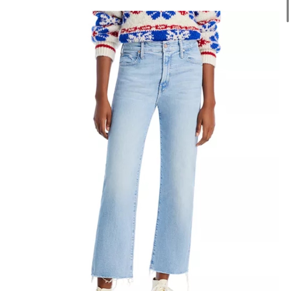 💙 MOTHER The Kick It High Rise Frayed Ankle Jeans in Norway Du. size 24.